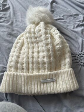 BULA Cream Cable Knit Pom Beanie - Women's Winter Hat